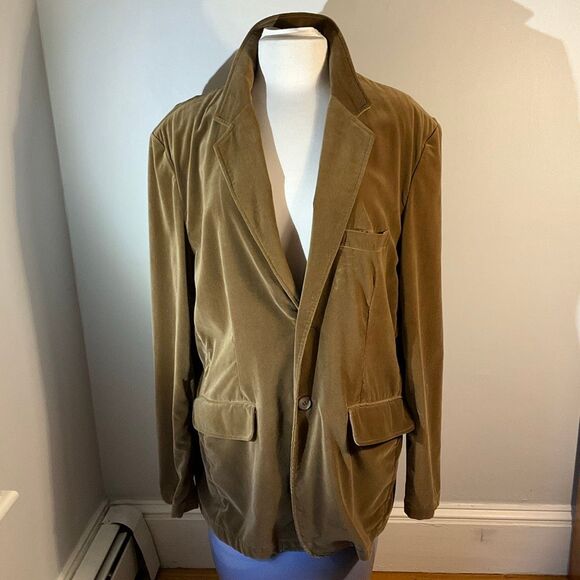 Vintage Pop Sugar Brown Velour Blazer. XL. Single, 2 Button academia lagenlook - Picture 13 of 16